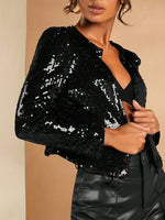 Black sequin women jacket - Vignette | Glow&amp;Glitz