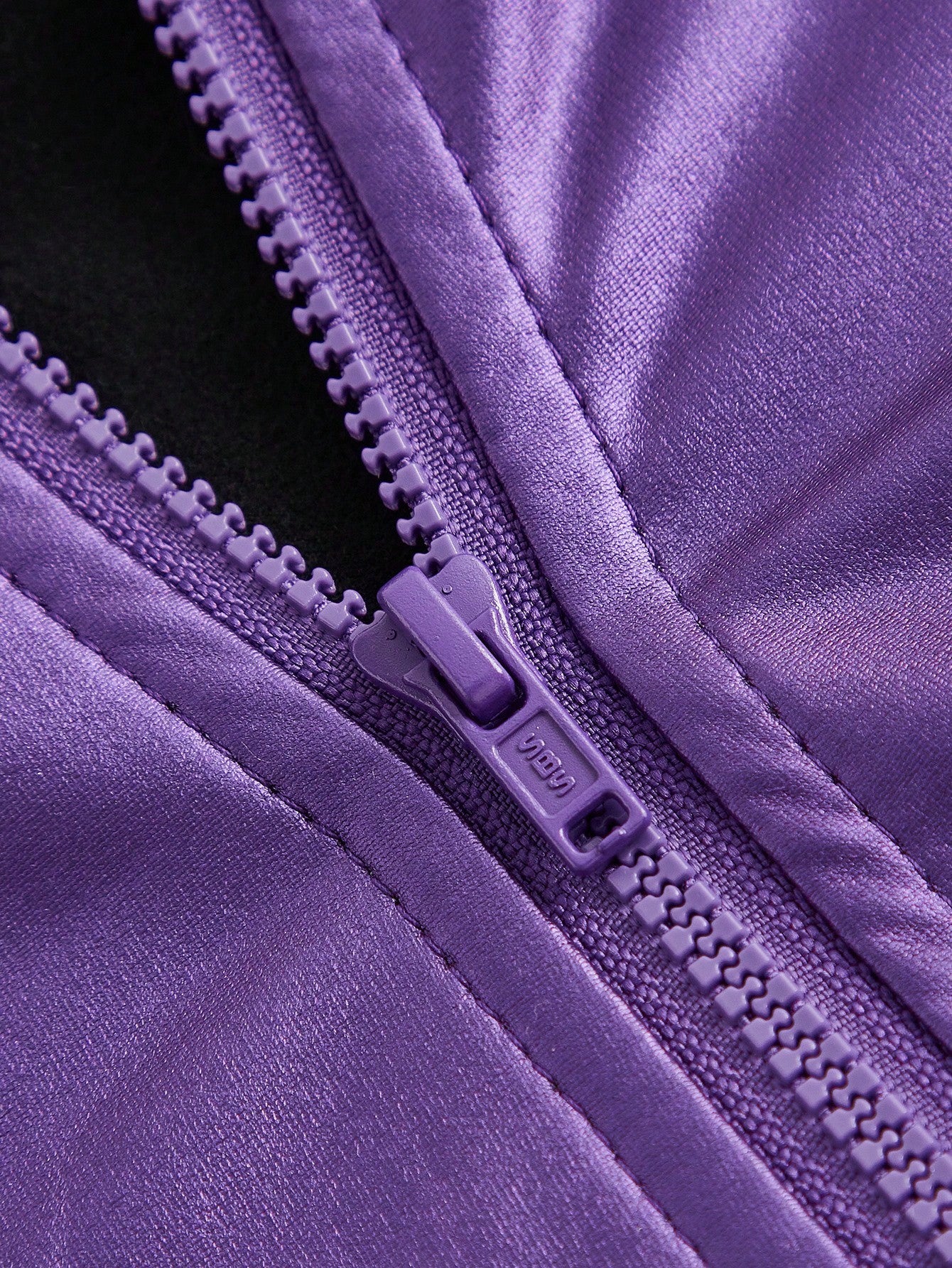 Purple metallic jacket zip