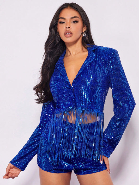 Blue sequin jacket fancy dress