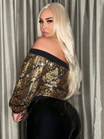 Plus size gold sequin jacket - Vignette | Glow&amp;Glitz