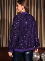 Purple sequin jacket plus size - Vignette | Glow&amp;Glitz