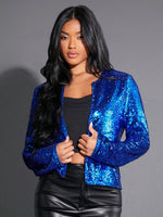 Royal blue sequin jacket - Vignette | Glow&amp;Glitz