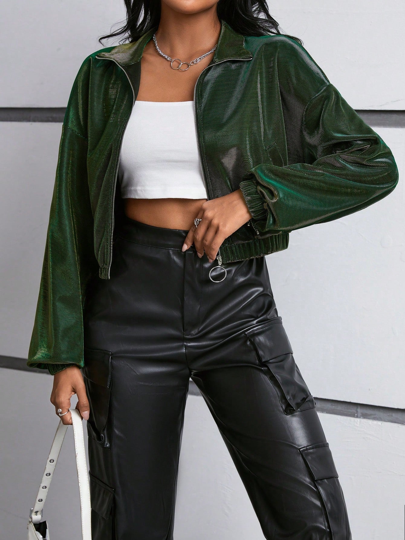 Dark green sequin jacket