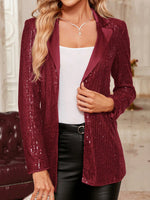 Burgundy sequin jacket - Vignette | Glow&amp;Glitz