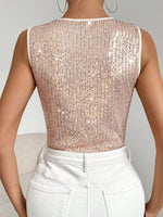 Rose gold sequin bodysuit - Vignette | Glow&amp;Glitz