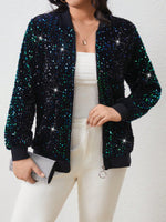 Plus size sequin bomber jacket - Vignette | Glow&amp;Glitz