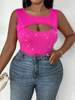 Plus size pink sequin bodysuit - Vignette | Glow&amp;Glitz