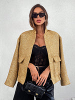 Gold sequin sleeve jacket - Vignette | Glow&amp;Glitz