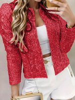 Red sequin blazer jacket - Vignette | Glow&amp;Glitz
