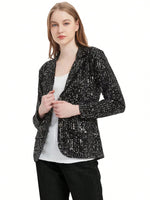 Black sequin blazer jacket - Vignette | Glow&amp;Glitz