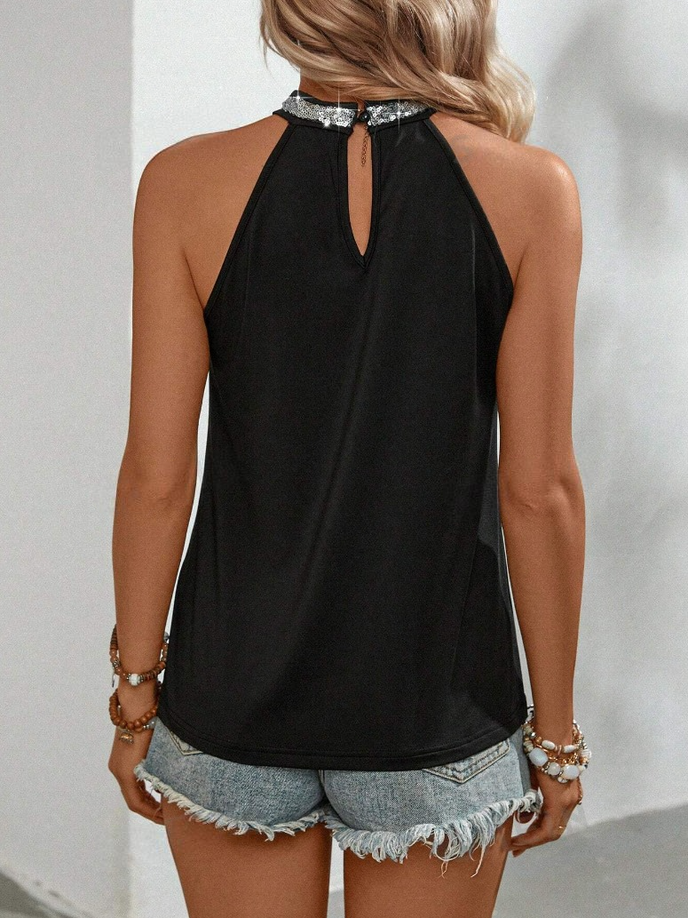 Black and silver tank top back side