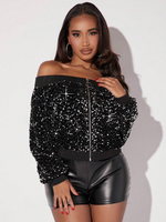 Black sequin evening jackets - Vignette | Glow&amp;Glitz