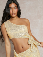 Champagne sequin crop top - Vignette | Glow&amp;Glitz