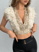 Champagne sequin party top - Vignette | Glow&amp;Glitz