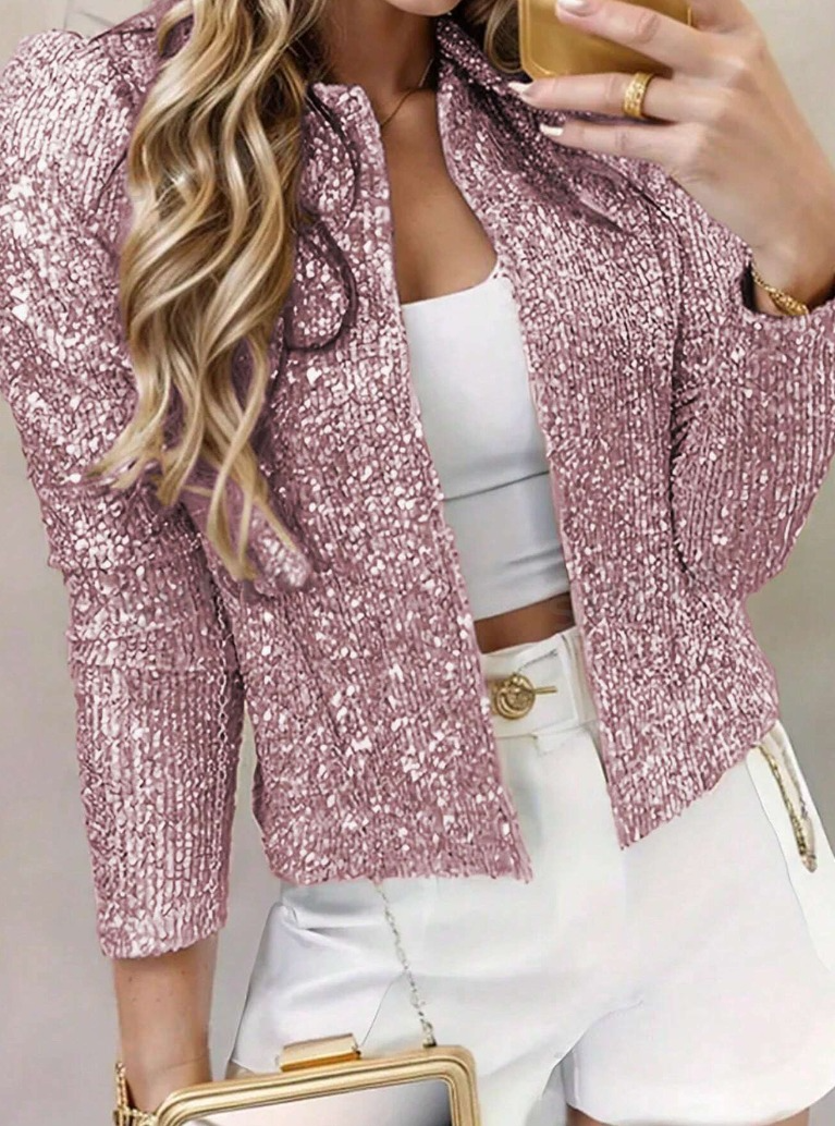 Light pink sequin jacket