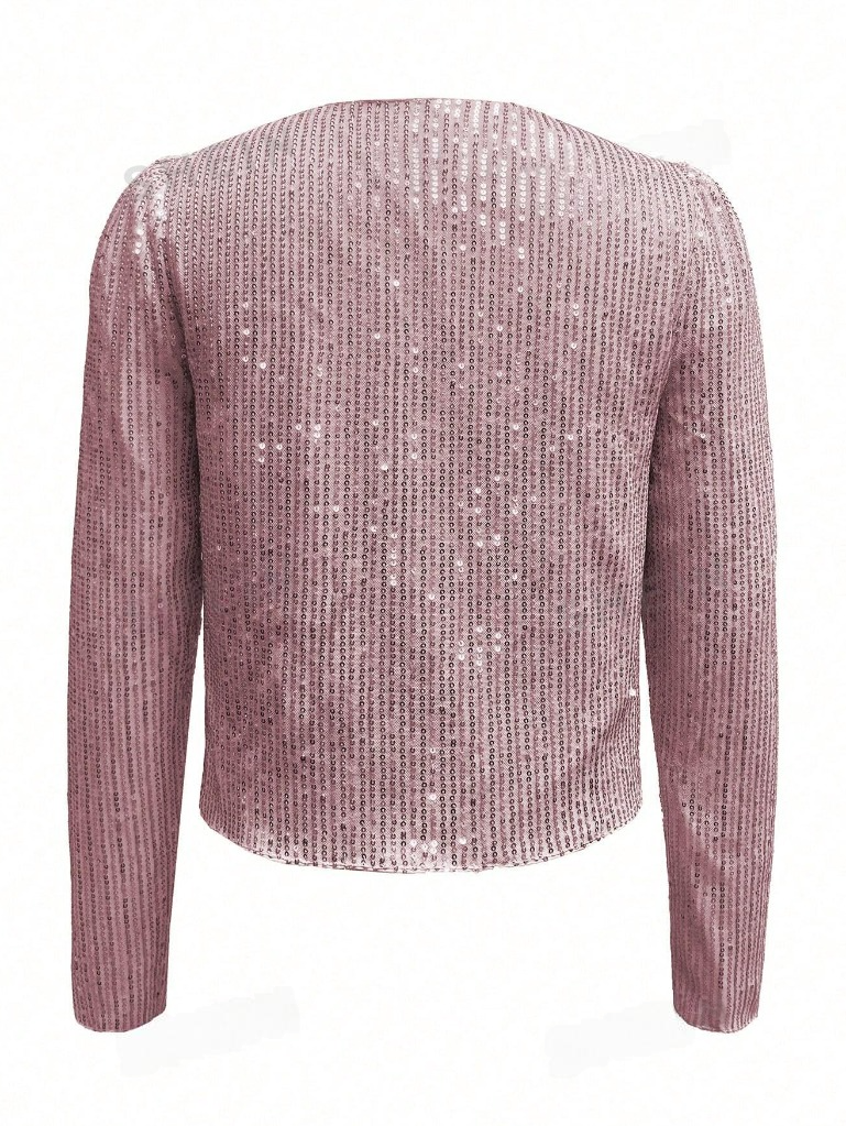 Light pink sequin jacket backside