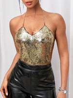 Gold sequin tops for women - Vignette | Glow&amp;Glitz
