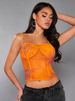 Orange glitter top - Vignette | Glow&amp;Glitz