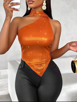 Orange sequin tank top - Vignette | Glow&amp;Glitz