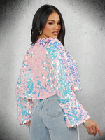 Pink and blue sequin jacket - Vignette | Glow&amp;Glitz