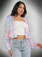 Pink and blue sequin jacket - Vignette | Glow&amp;Glitz