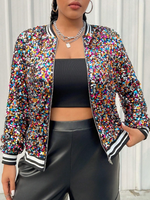 Rainbow sequin jacket plus size - Vignette | Glow&amp;Glitz