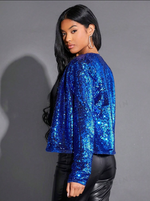 Royal blue sequin jacket - Vignette | Glow&amp;Glitz