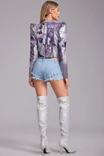 Womens fashion sequin shiny glitter jacket - Vignette | Glow&amp;Glitz