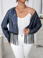 Sequin fringe jacket plus size - Vignette | Glow&amp;Glitz