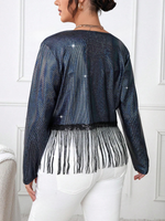 Sequin fringe jacket plus size - Vignette | Glow&amp;Glitz