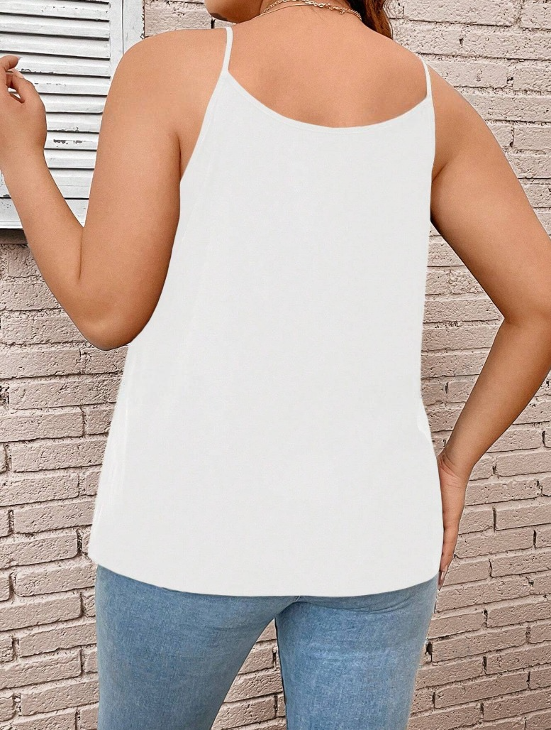 White sequin tank top plus size back side