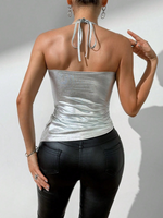 Whitney metallic silver sequin tank top - Vignette | Glow&amp;Glitz
